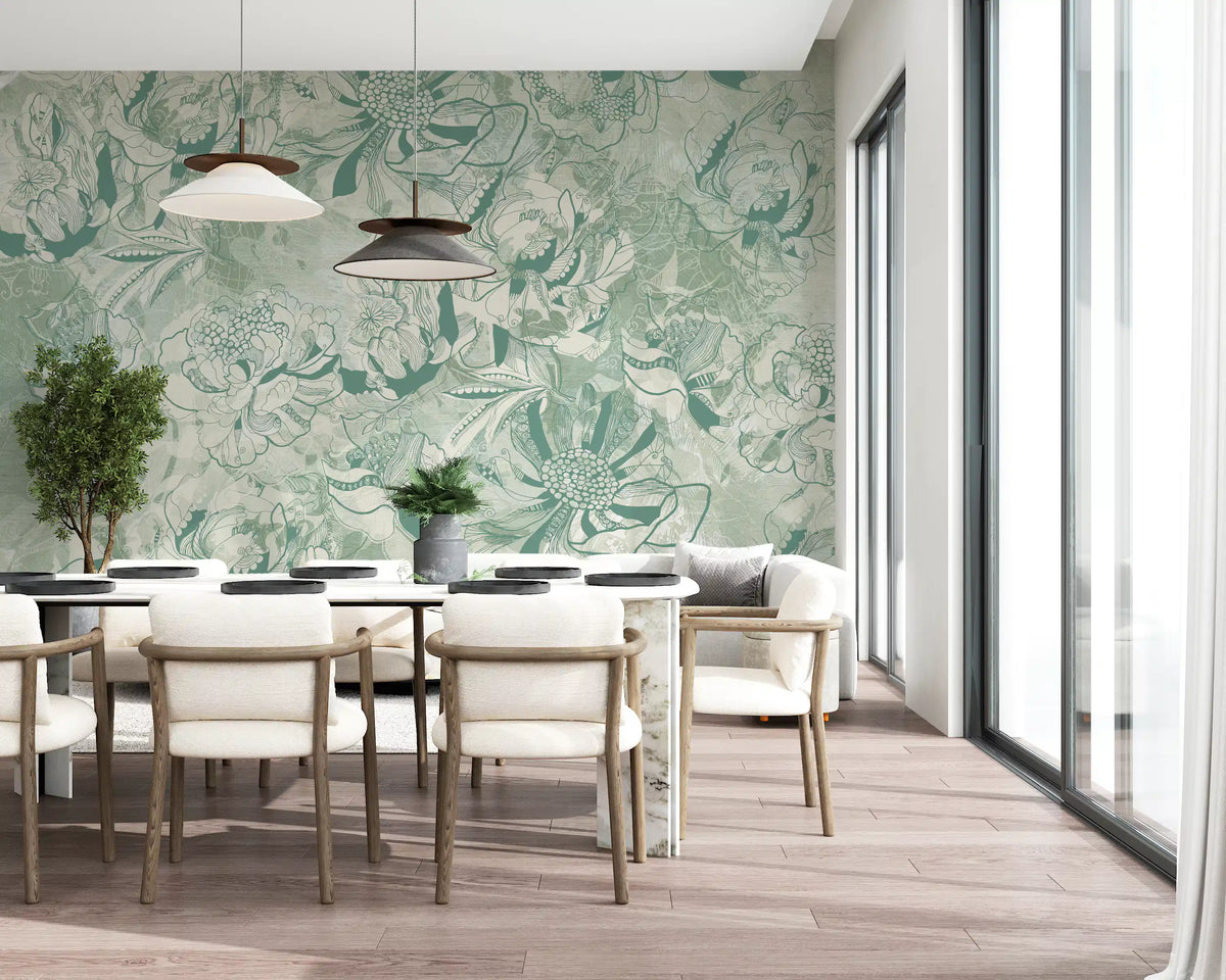 Eucalyptus Mint Botanical Floral Wall Mural Wall Mural