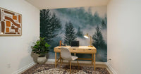 Misty Alpine Forest Serenity Wall Mural