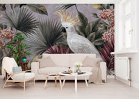 Cockatoo and Tropical Flora Wall Mural