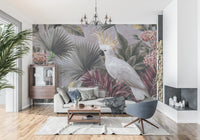 Cockatoo and Tropical Flora Wall Mural