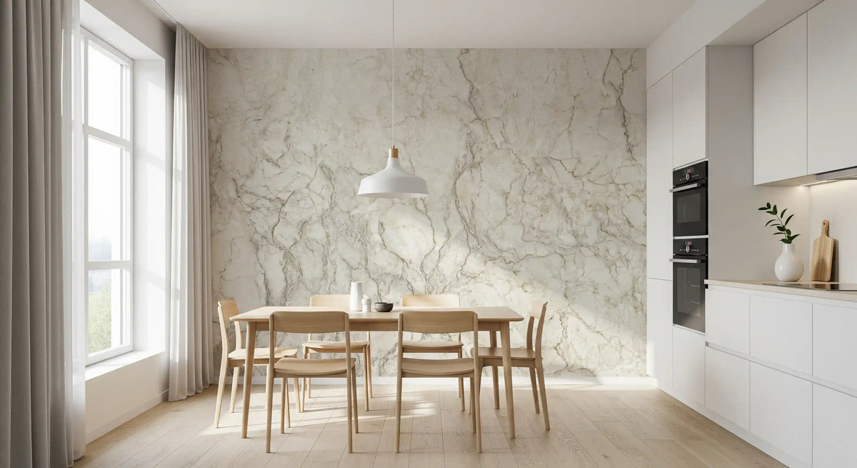 Classic Cream Marble Stone Wall Mural