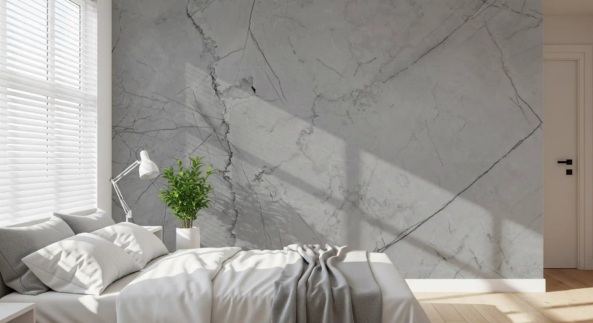 Minimalist Grey Marble Veining Wall Mural