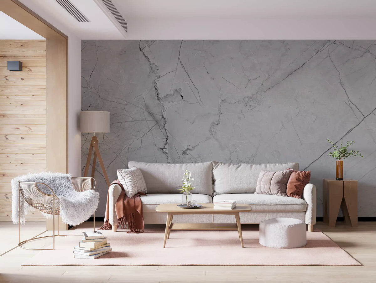 Minimalist Grey Marble Veining Wall Mural