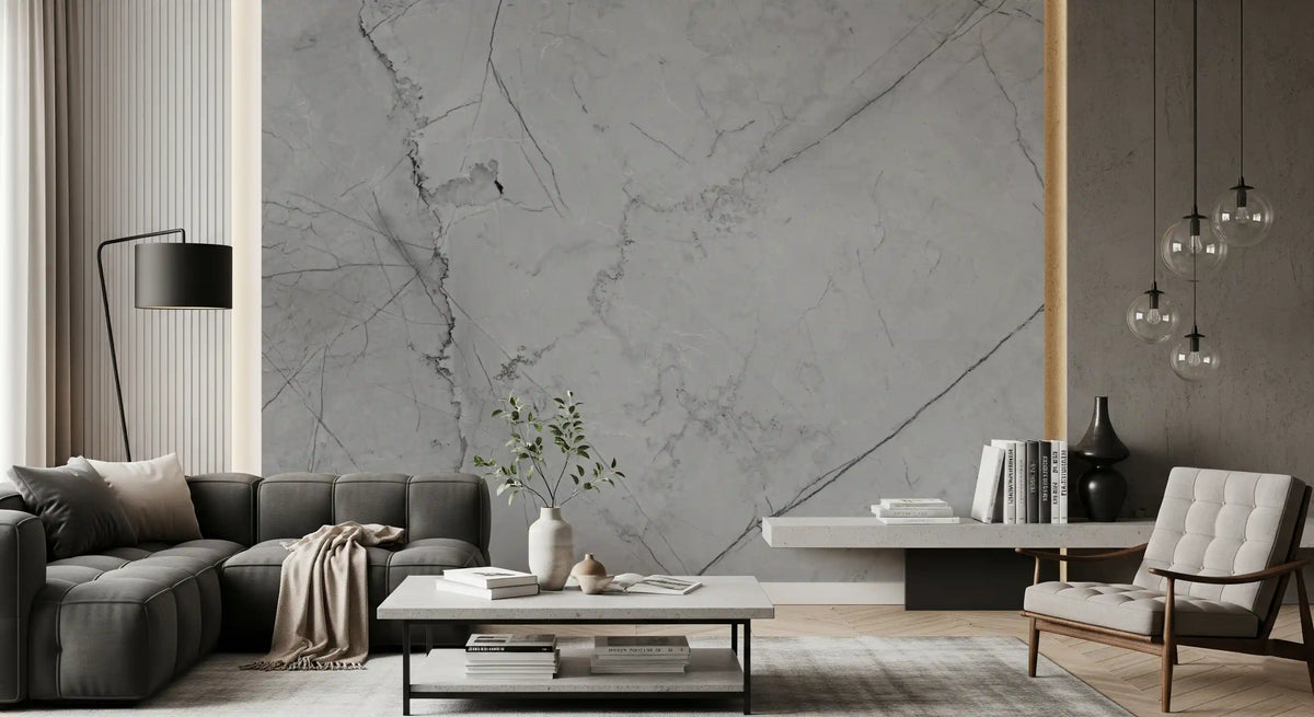 Minimalist Grey Marble Veining Wall Mural