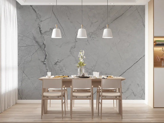 Minimalist Grey Marble Veining Wall Mural