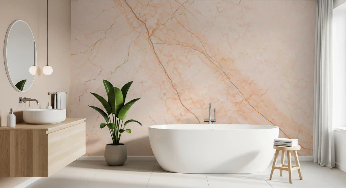 Soft Peach Marble Stone Texture Wall Mural