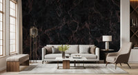 Midnight Obsidian Veins Wall Mural