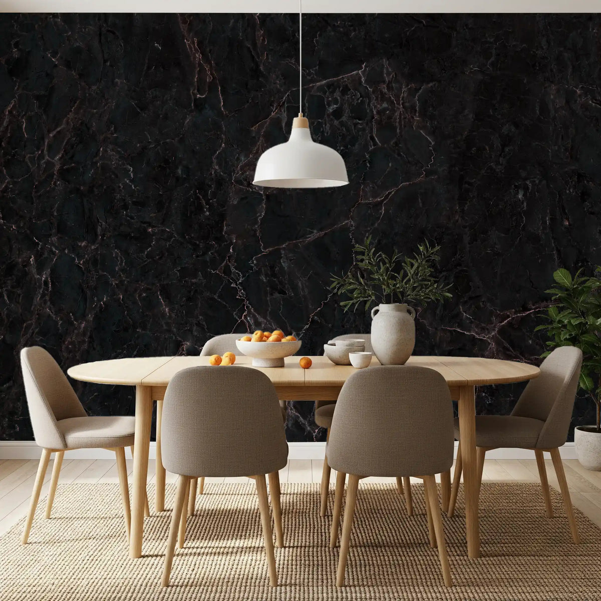 Midnight Noir Marble Slab Wall Mural