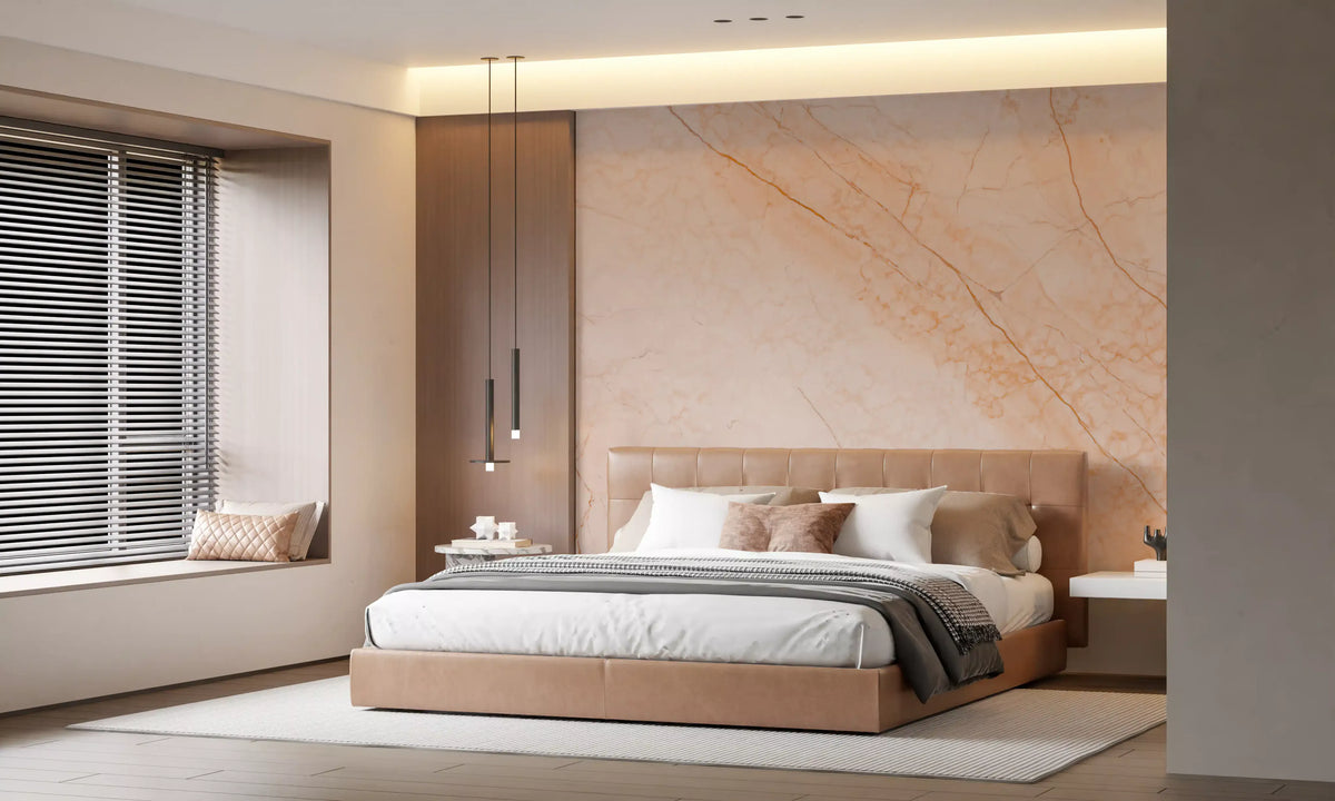 Soft Peach Marble Stone Wall Mural