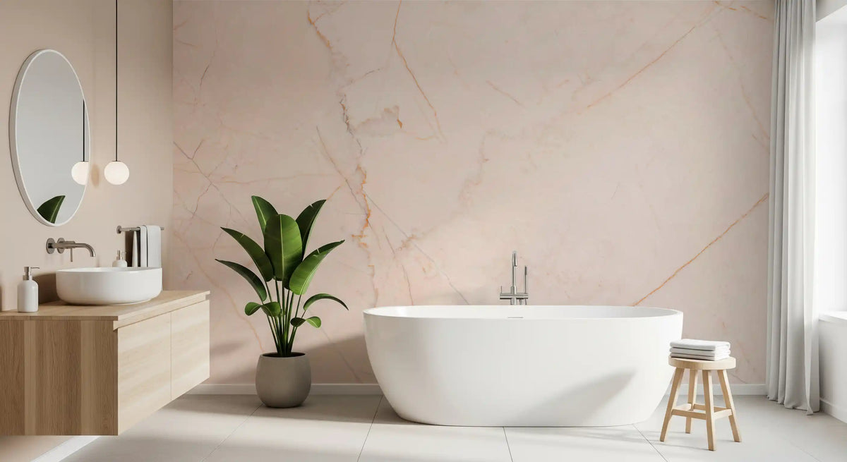 Blush Marble Vein Stone Wall Mural