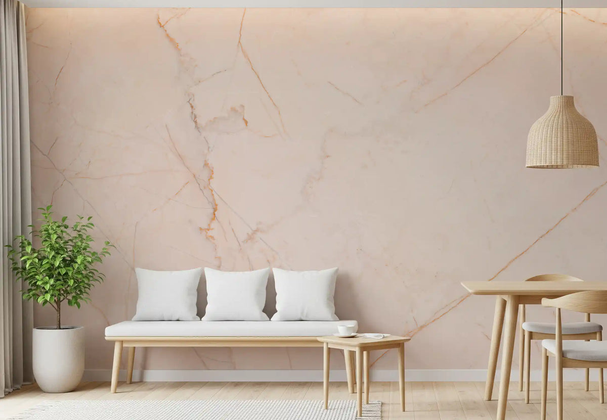 Blush Marble Vein Stone Wall Mural