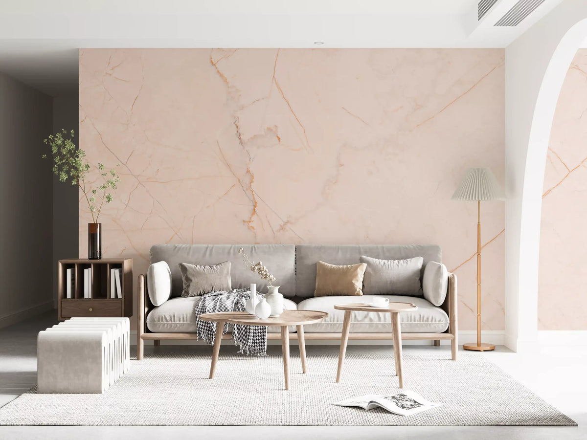 Blush Marble Vein Stone Wall Mural