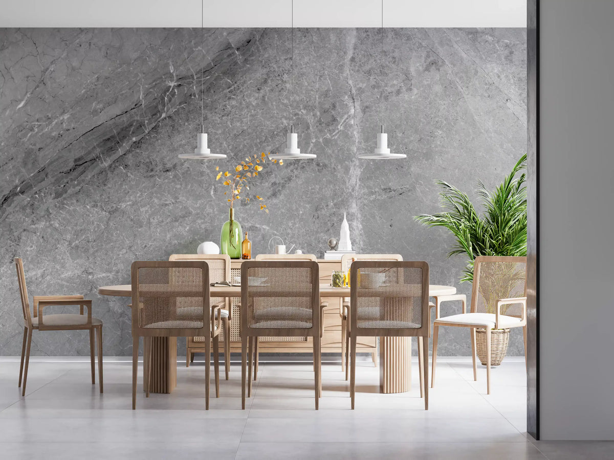 Monochromatic Grey Marble Slab Wall Mural