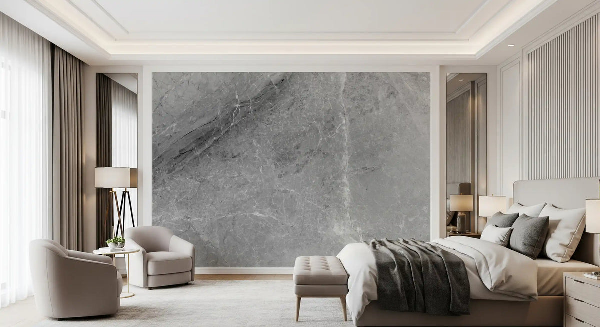 Monochromatic Grey Marble Slab Wall Mural