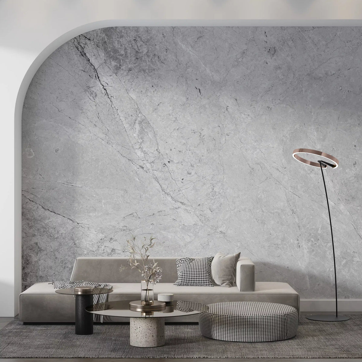 Monochromatic Stone Vein Texture Wall Mural