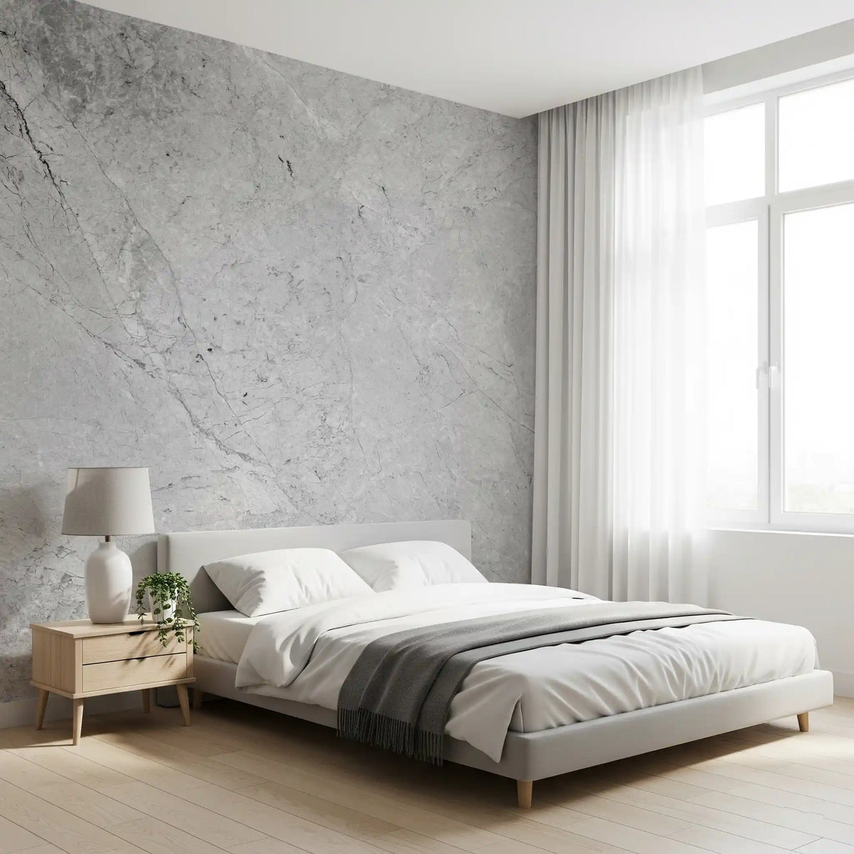 Monochromatic Stone Vein Texture Wall Mural