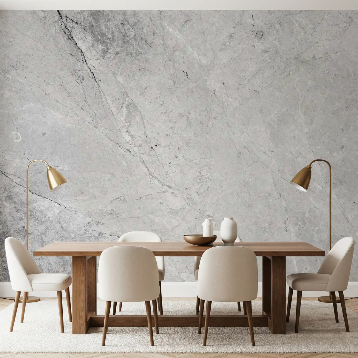Monochromatic Stone Vein Texture Wall Mural
