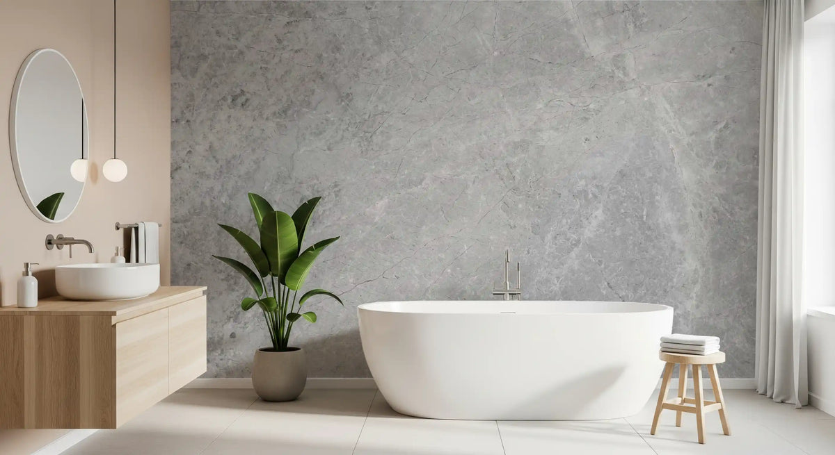 Classic Light Gray Stone Marble Wall Mural