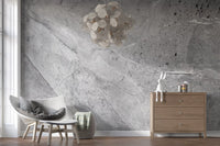Minimalist Cool Grey Marble Slab Wall Mural