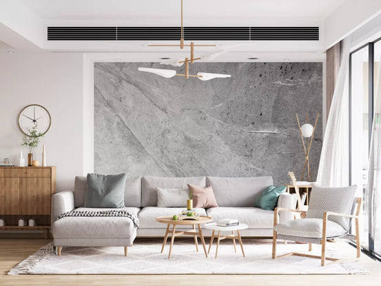 Minimalist Cool Grey Marble Slab Wall Mural