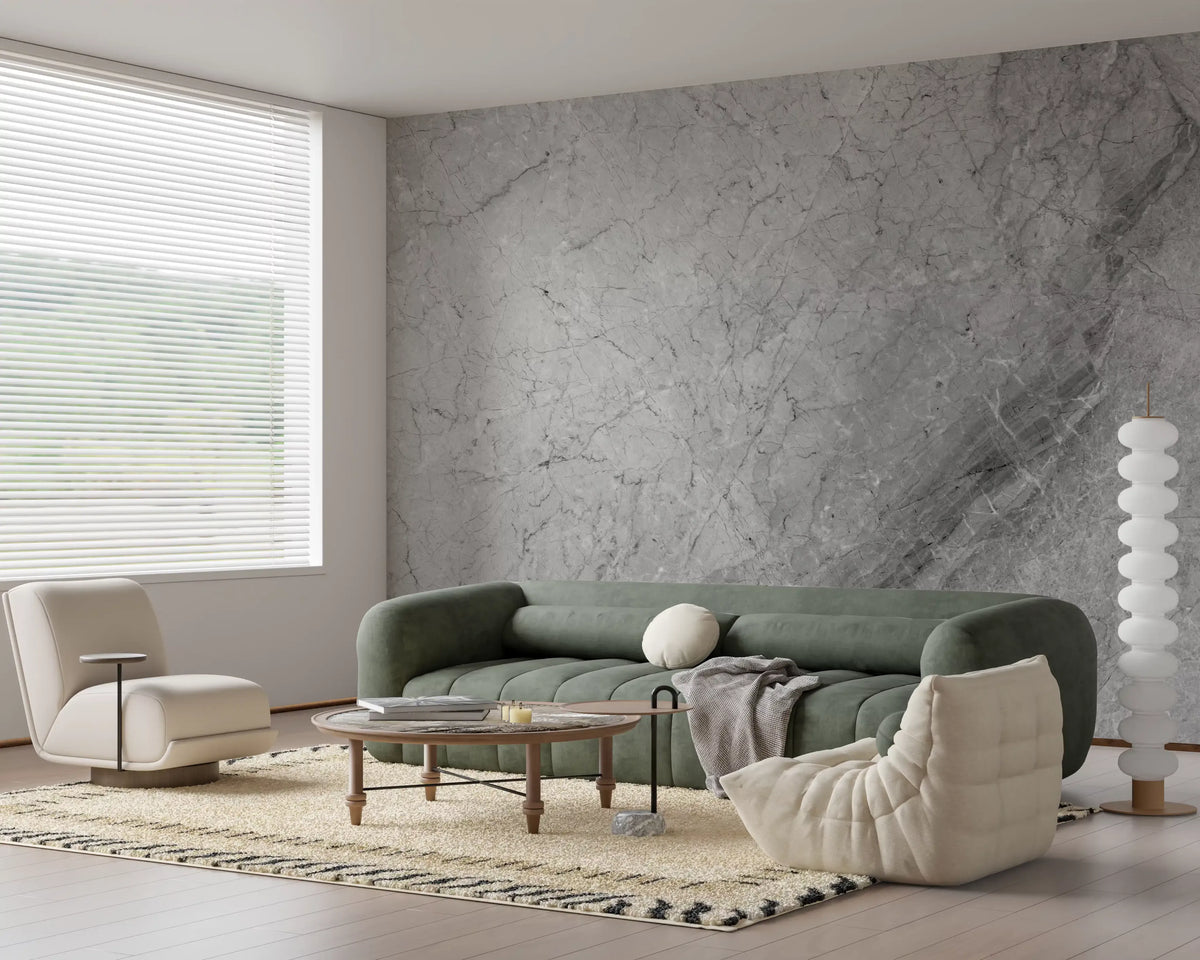 Minimalist Grey Marble Slab Wall Mural