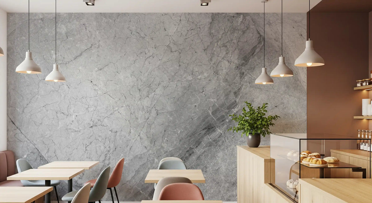 Minimalist Grey Marble Slab Wall Mural
