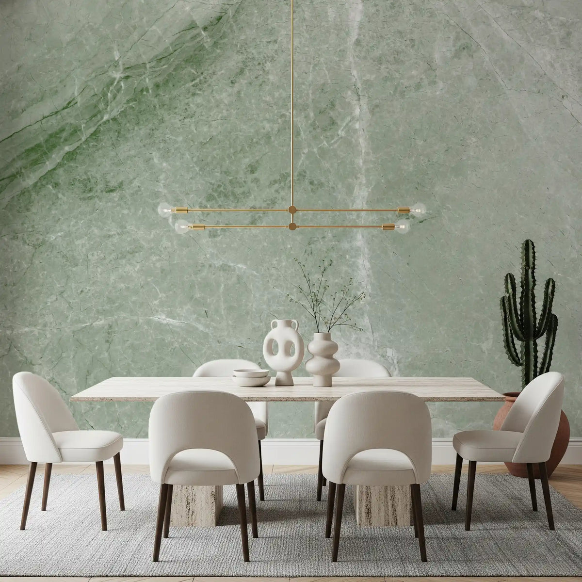 Sage Green Marble Vein Texture Wall Mural