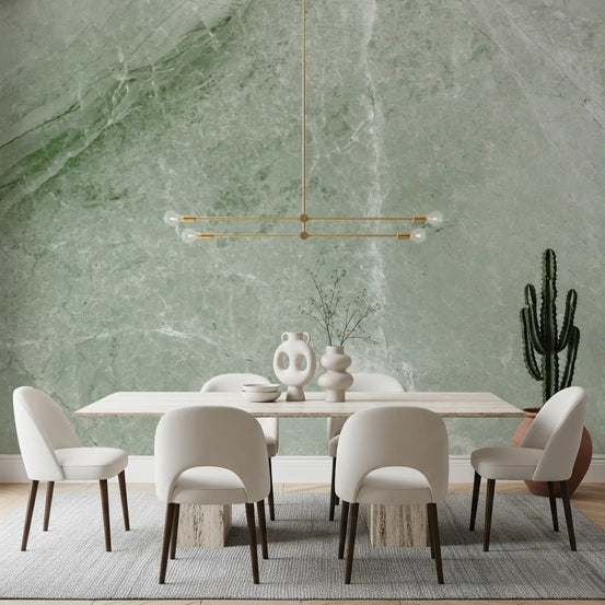 Sage Green Marble Vein Texture Wall Mural