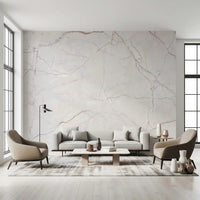 Subtle Cream Marble Veining Wall Mural