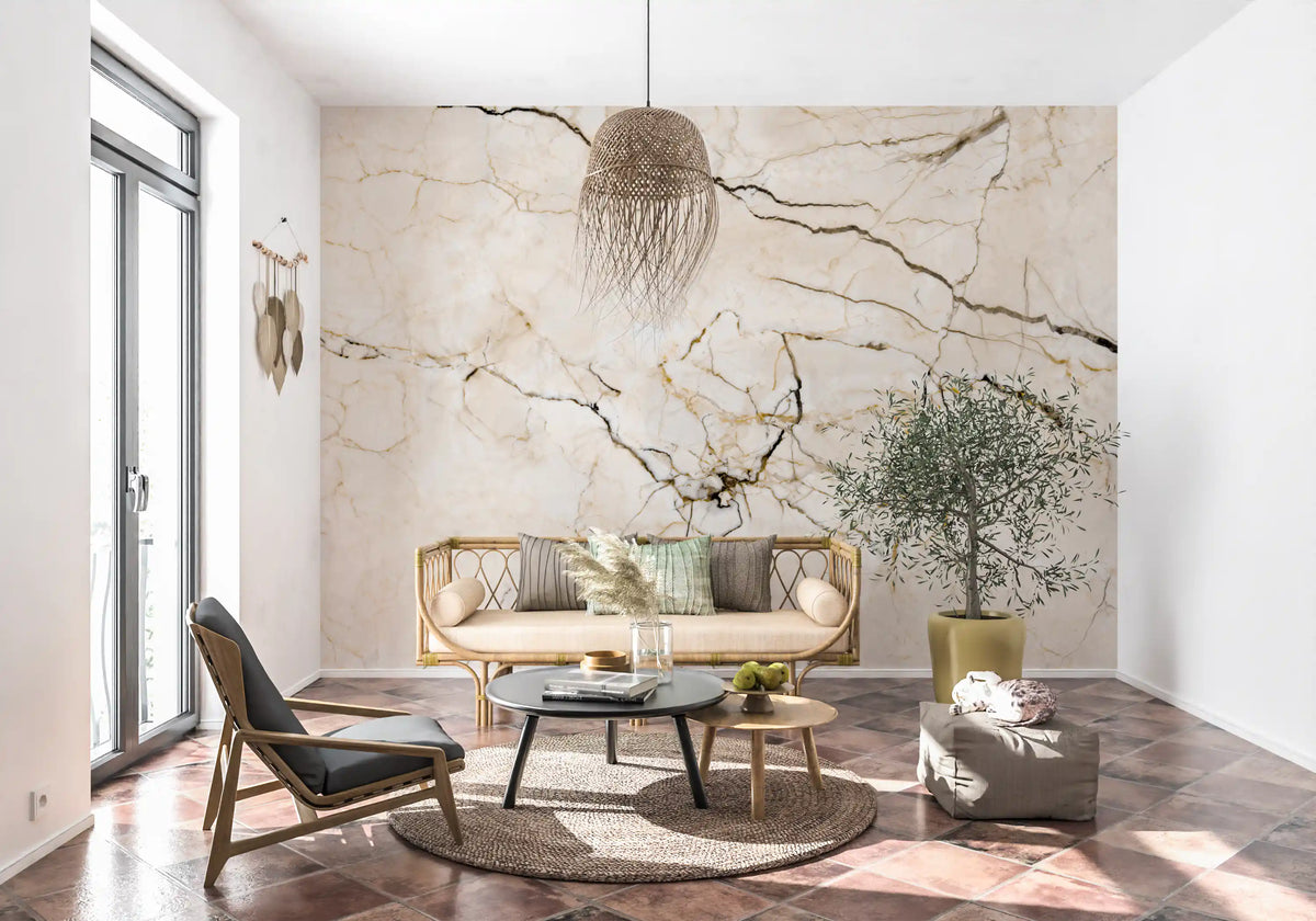 Classic Cream Marble Veins Wall Mural