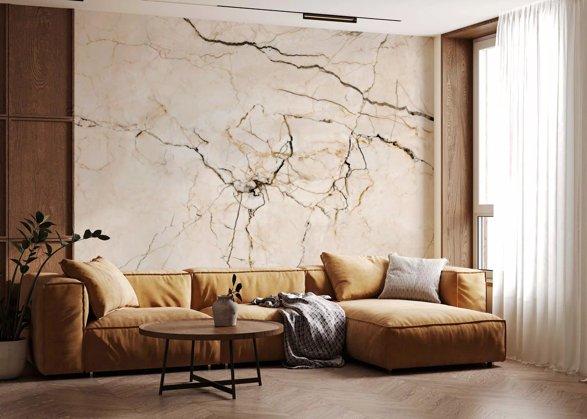 Classic Cream Marble Veins Wall Mural