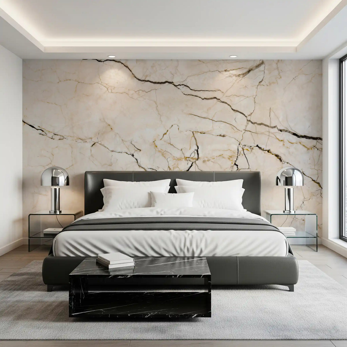 Classic Cream Marble Veins Wall Mural