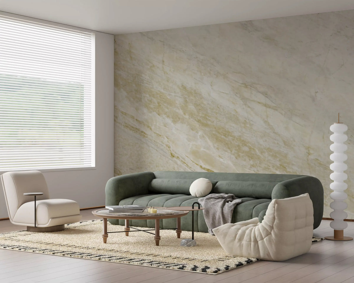 Cream and Sand Marble Vein Wall Mural