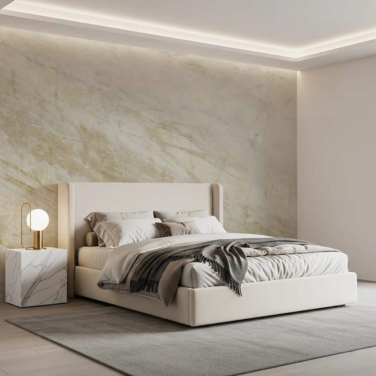 Cream and Sand Marble Vein Wall Mural