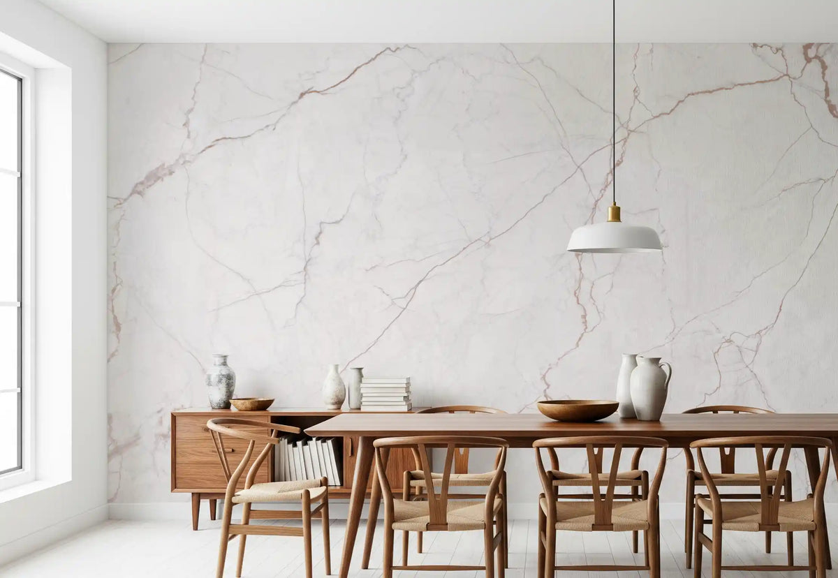 Subtle Rose Veined Marble Wall Mural