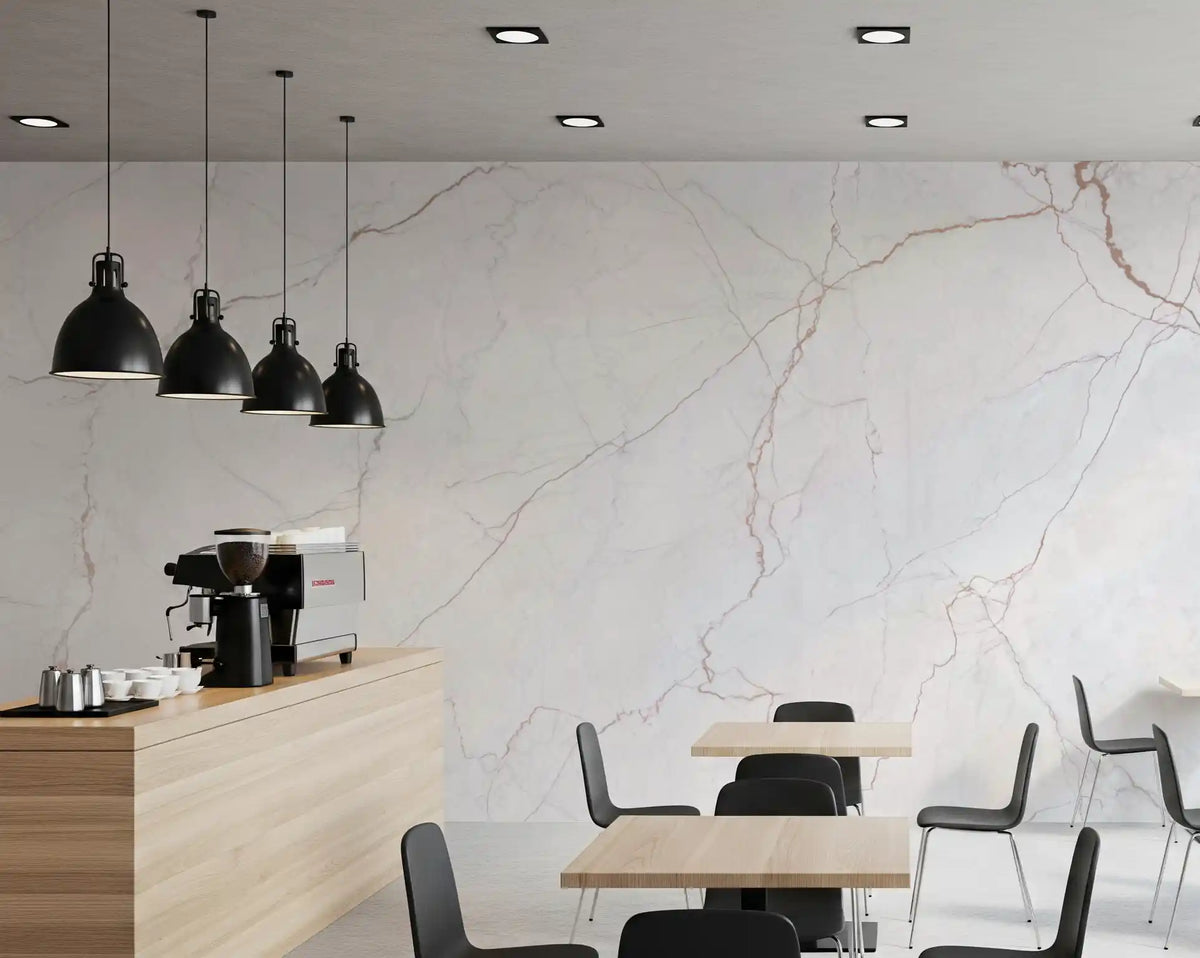Subtle Rose Veined Marble Wall Mural