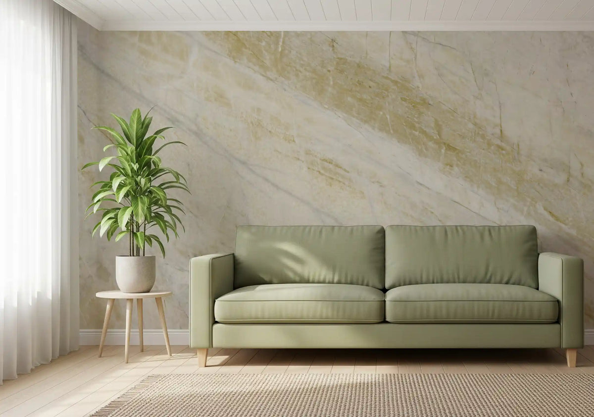 Golden Veined Calacatta Marble Wall Mural