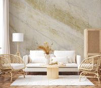 Golden Veined Calacatta Marble Wall Mural