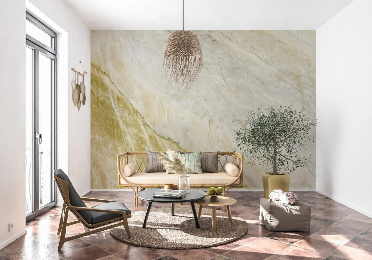 Golden Veined Stone Texture Wall Mural