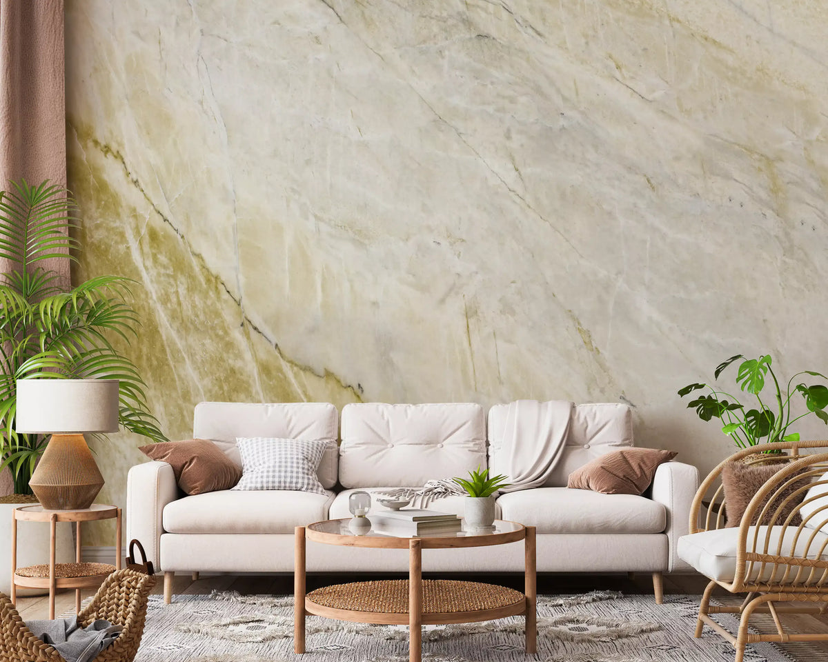 Golden Veined Stone Texture Wall Mural