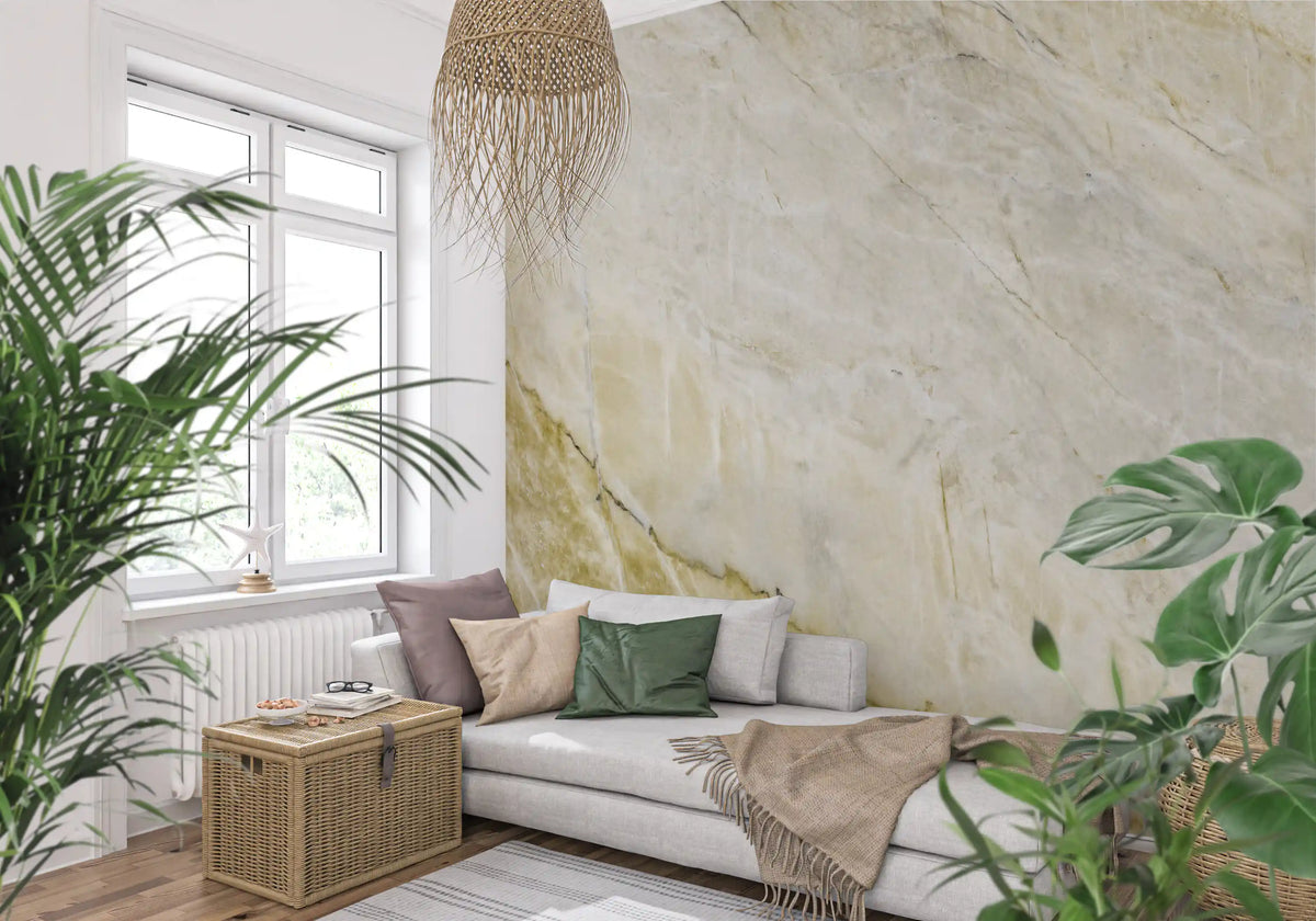 Golden Veined Stone Texture Wall Mural
