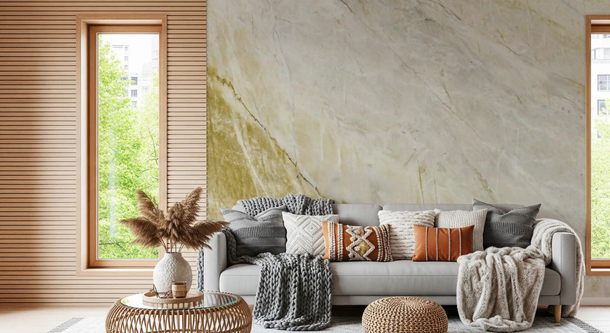 Golden Veined Stone Texture Wall Mural
