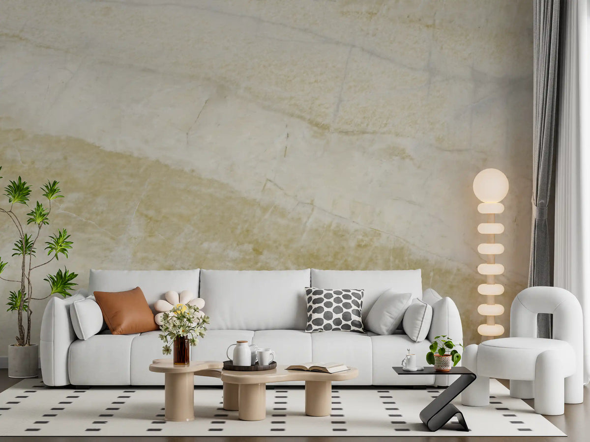 Cream and Sand Marble Veins Wall Mural