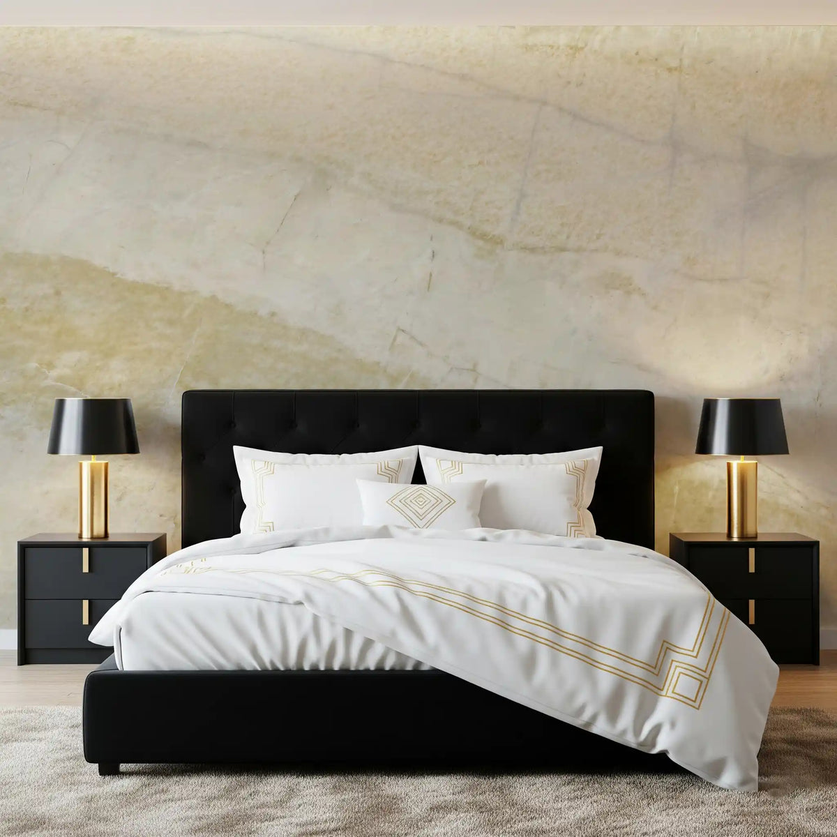 Cream and Sand Marble Veins Wall Mural