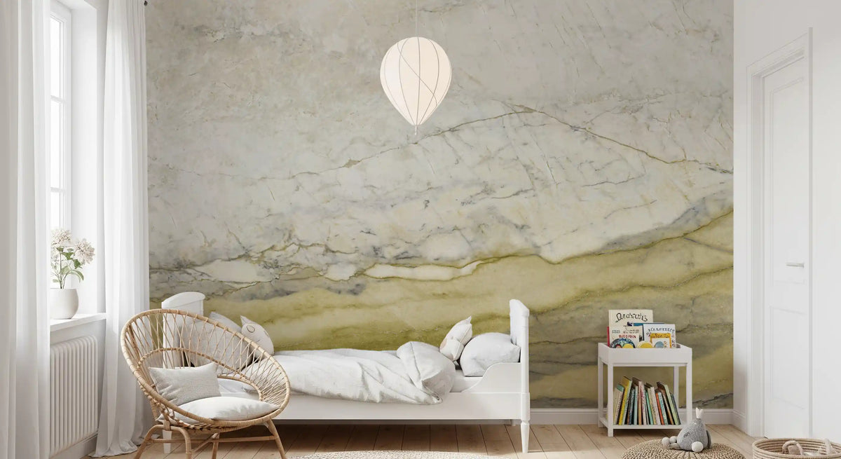 Golden Veined Cream Stone Wall Mural