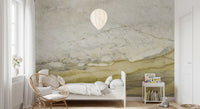 Golden Veined Cream Stone Wall Mural