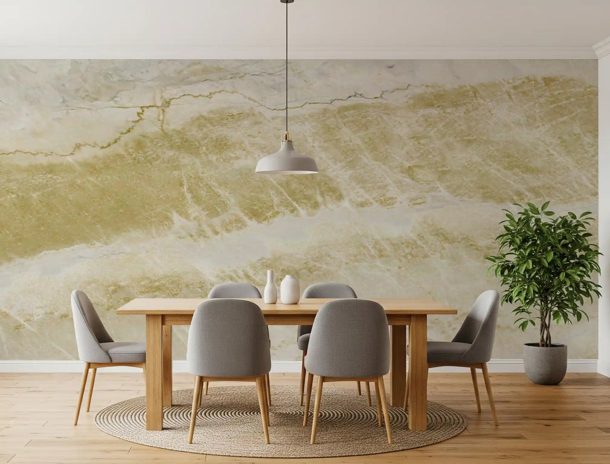 Golden Veined Stone Surface Wall Mural