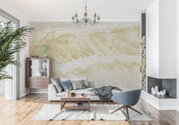 Golden Veined Stone Surface Wall Mural