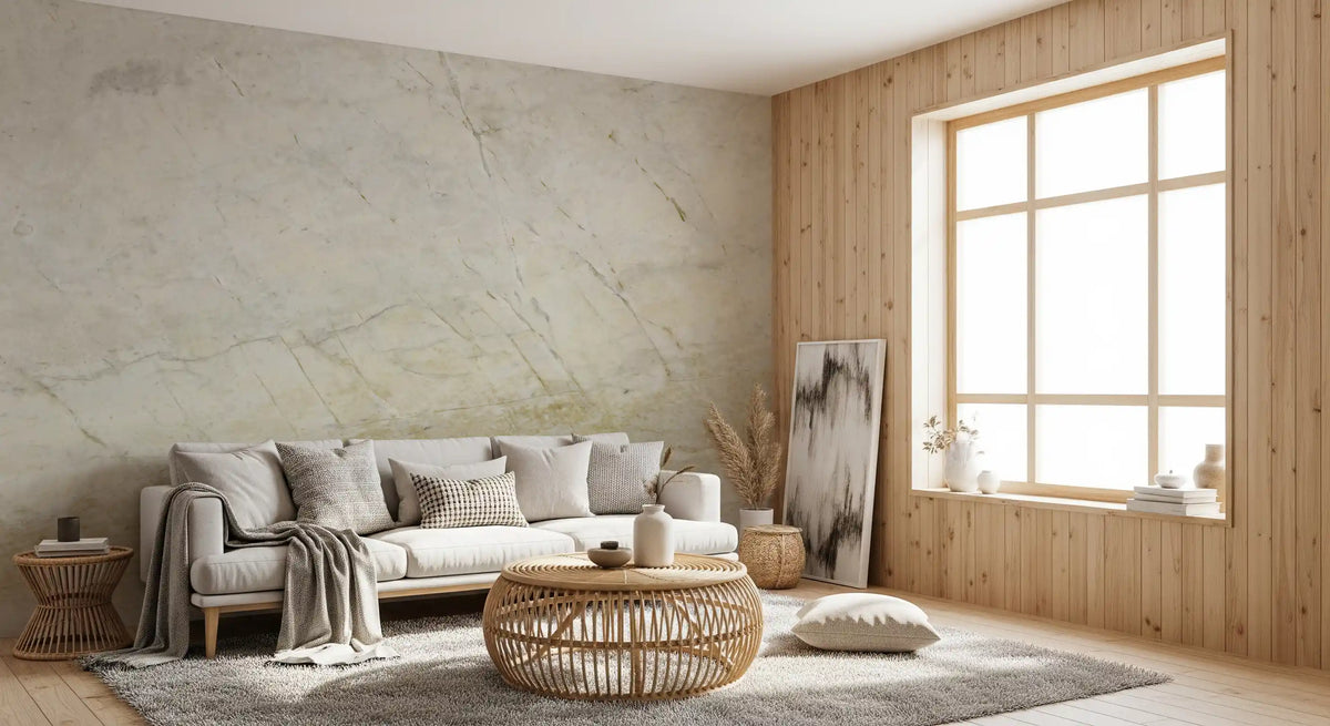 Cream Honed Stone Texture Wall Mural