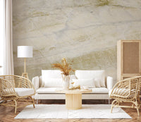Golden Veined Cream Stone Texture Wall Mural
